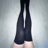 Yun - Worn Socks Black Braided Cotton Stocking