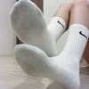 芸芸 － 原味襪子 Nike 白色小腿襪 厚底