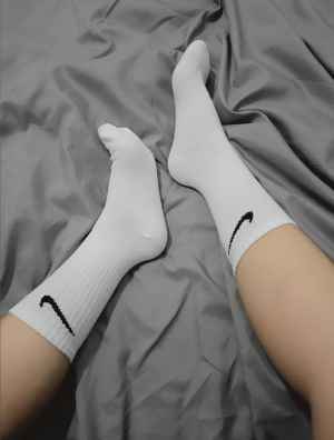 悅悅 － 原味襪子 Nike襪 白色小腿襪 薄款