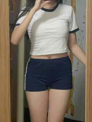 芸芸 － 原味緊身衣 日式體育服 短版 藍色一套