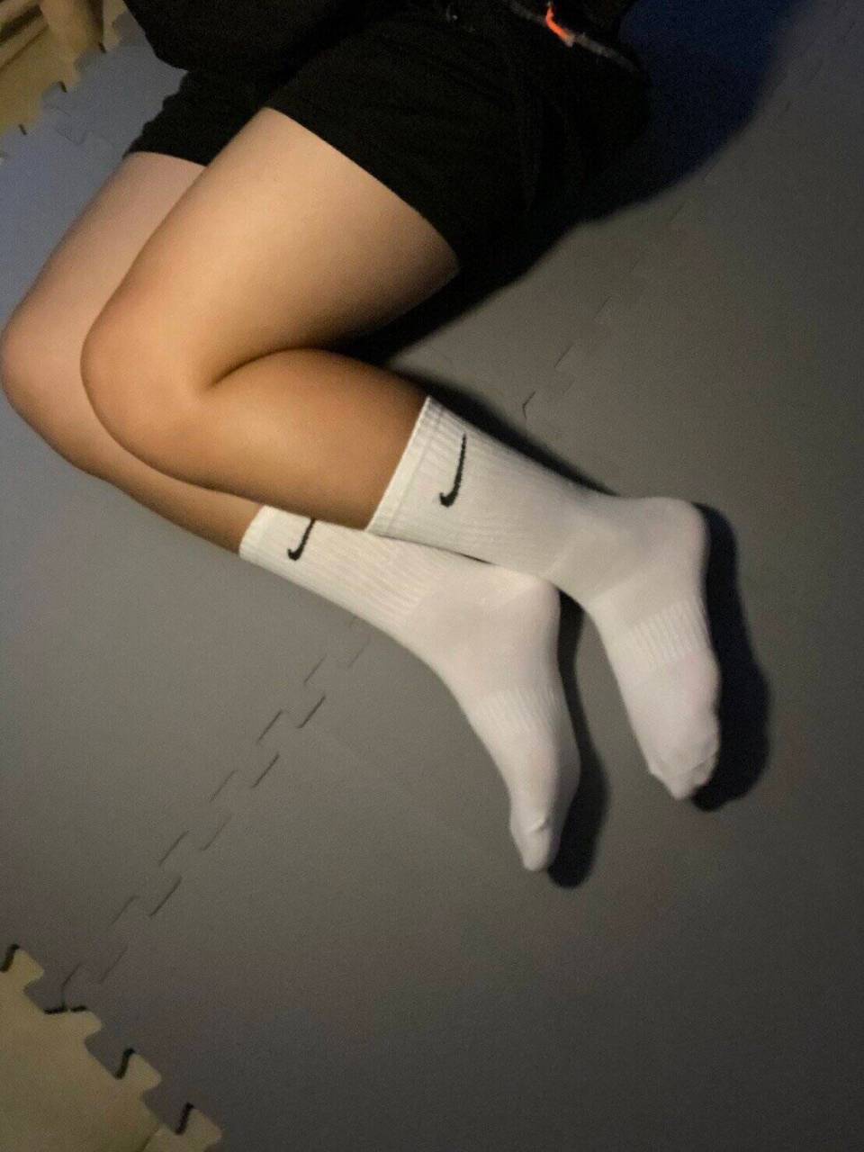 默默 － 原味襪子 白色 Nike襪 小腿襪