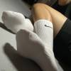 默默 － 原味襪子 白色 Nike襪 小腿襪 厚底