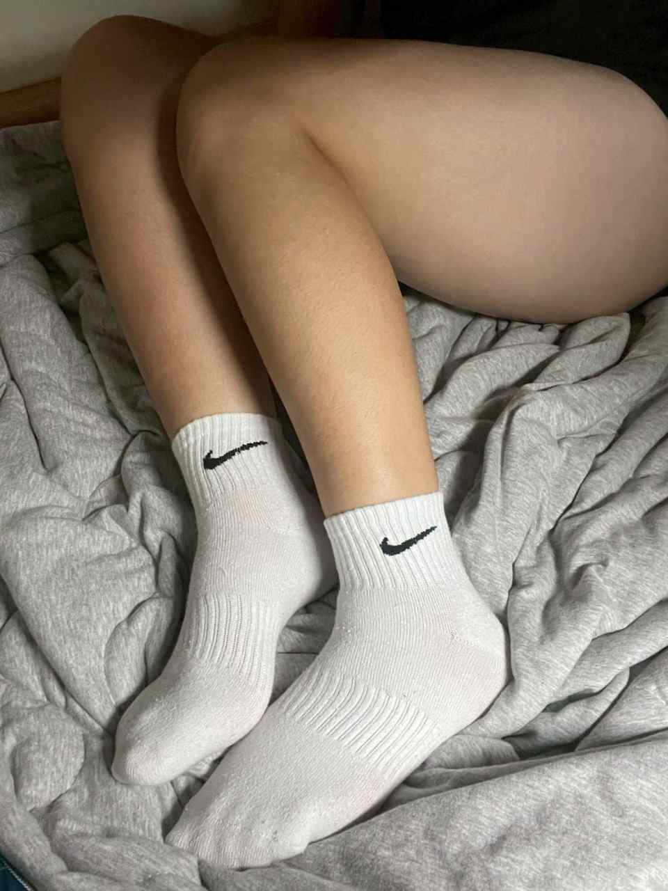 默默 － 原味襪子 白色 Nike襪 中筒襪