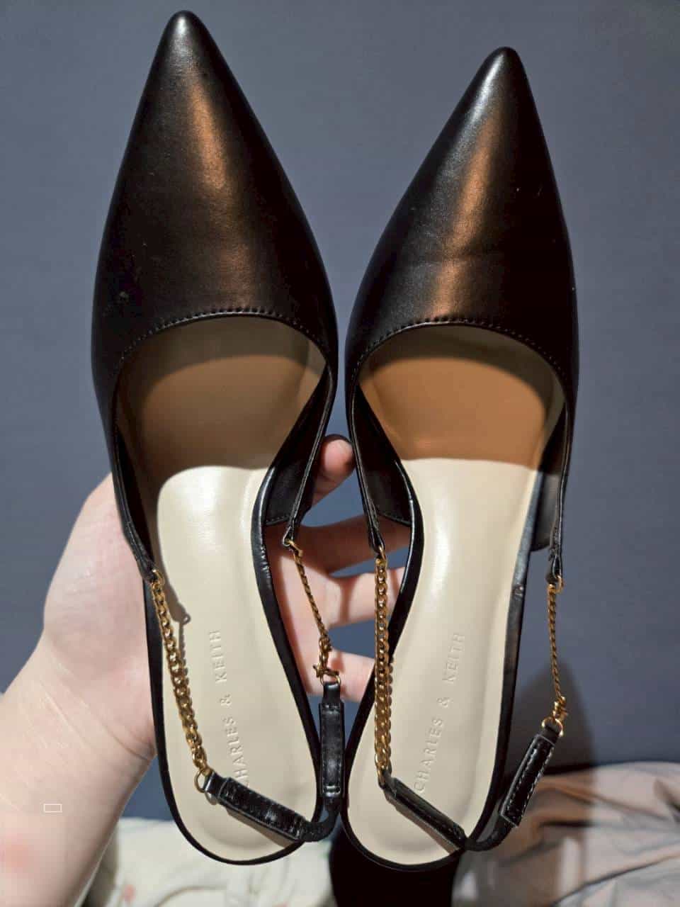 凜蒼 － 原味鞋子 小CK金鍊踝跟鞋 高跟鞋