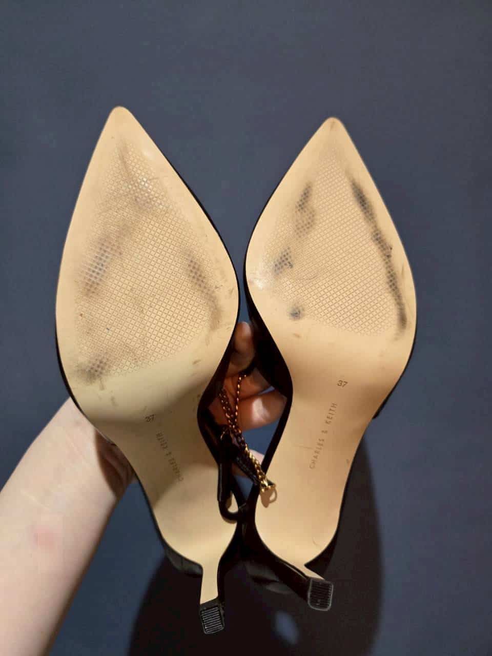 凜蒼 － 原味鞋子 小CK金鍊踝跟鞋 高跟鞋