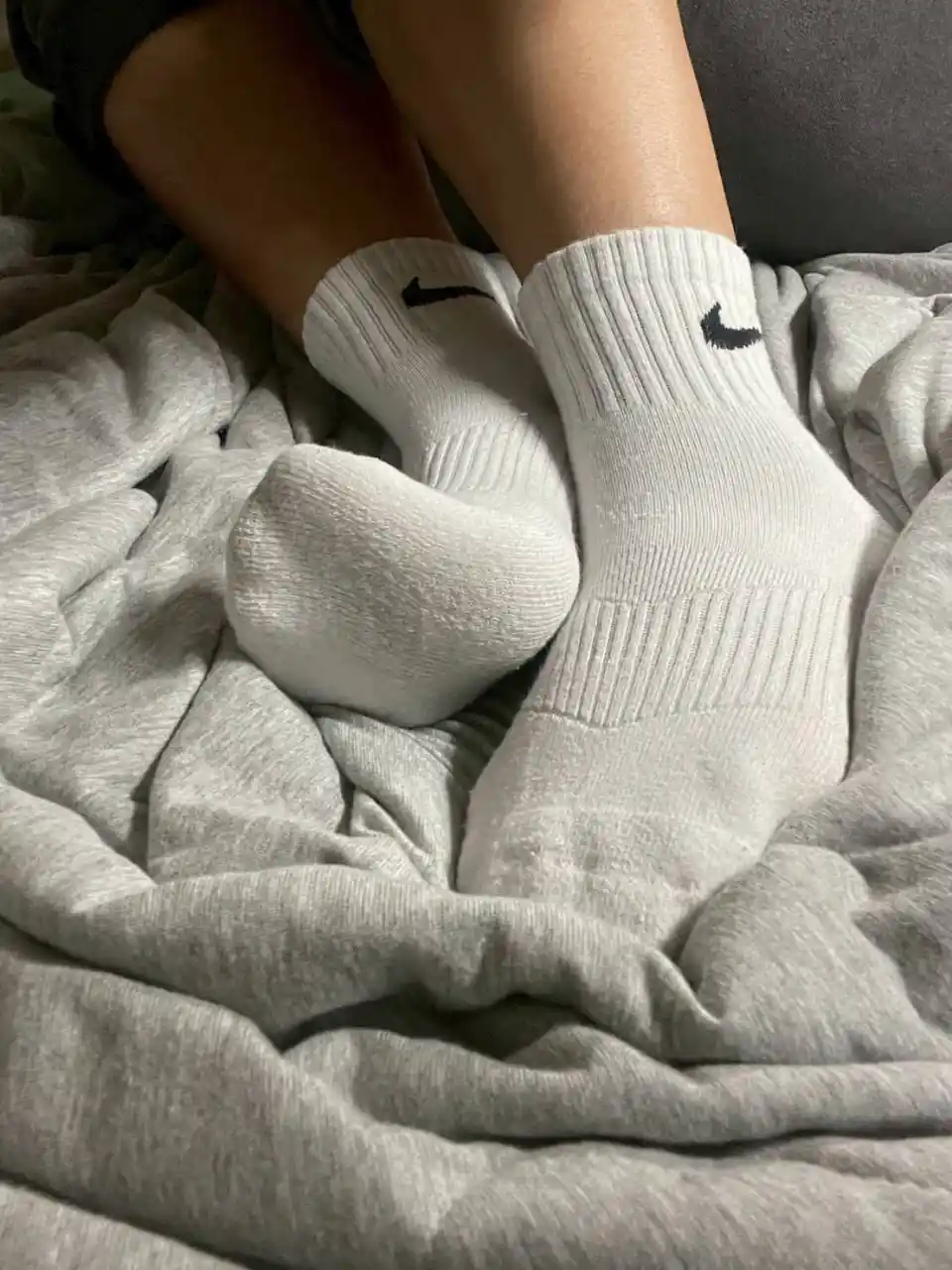 默默 － 原味襪子 白色 Nike襪 中筒襪 厚底