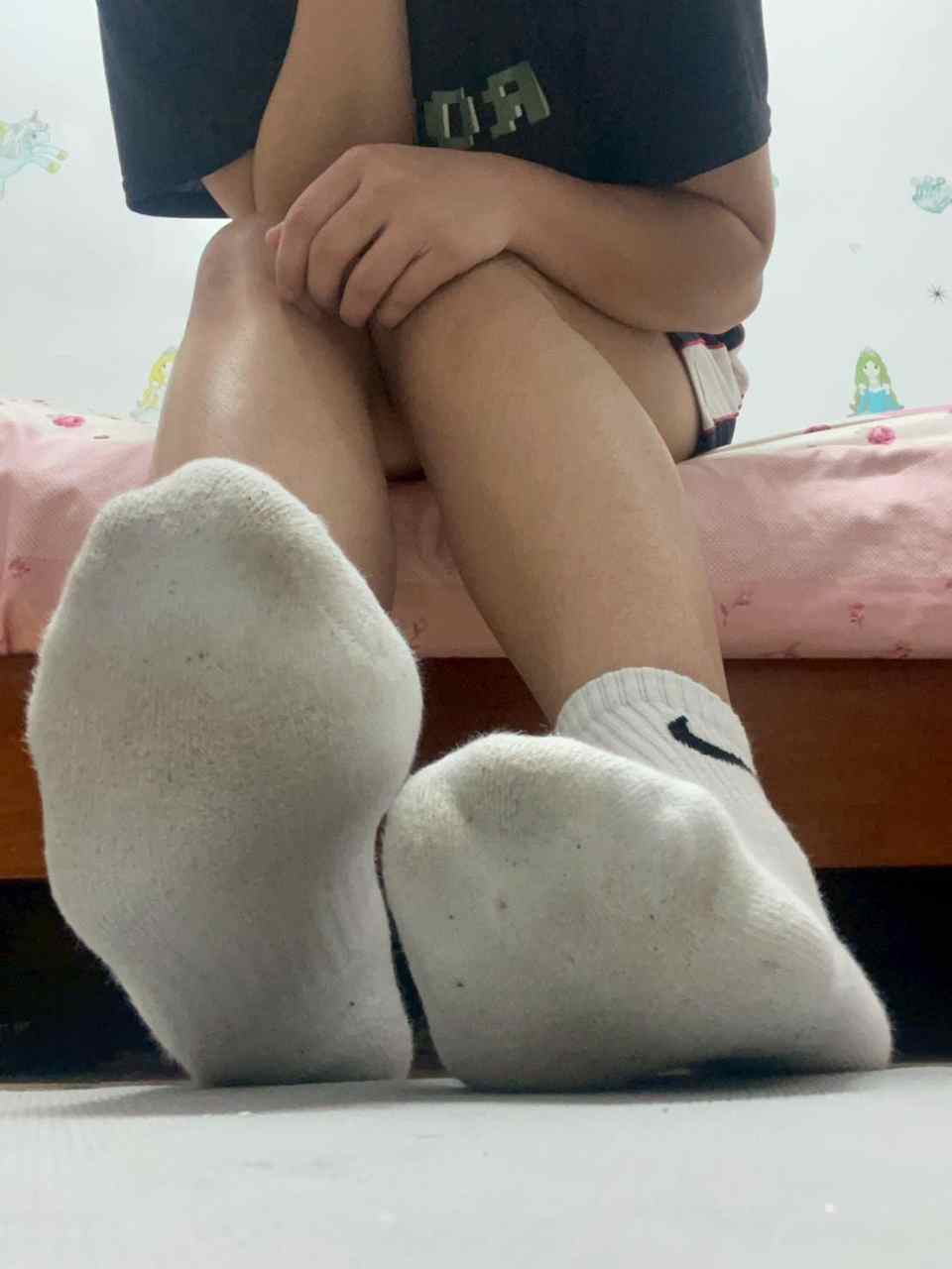 默默 － 原味襪子 白色 Nike襪 中筒襪 厚底