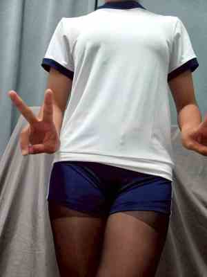 悅悅 － 原味緊身衣 日式體育服 長版 藍色一套