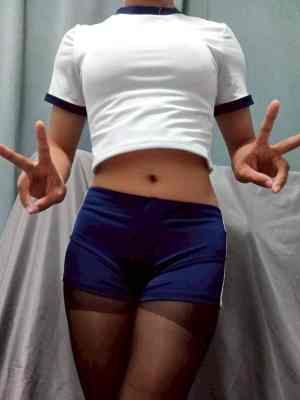 Lucy - Worn Bodysuit Japanese School Gym Uniform Set – Short Top, Blue