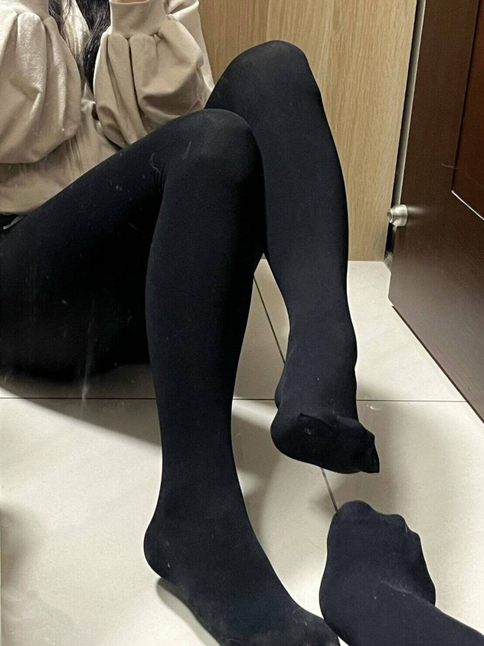 暮然 － 原味襪子 黑色褲襪 厚黑 厚絲