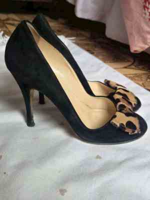 H02400107_5 凜蒼 - 原味鞋子 Fabio Rusconi 豹紋蝴蝶結 高跟鞋 23.5cm