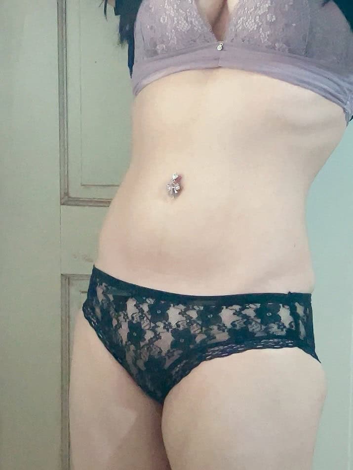 P02700104 Mowe - Worn Panties Lace Panties Black