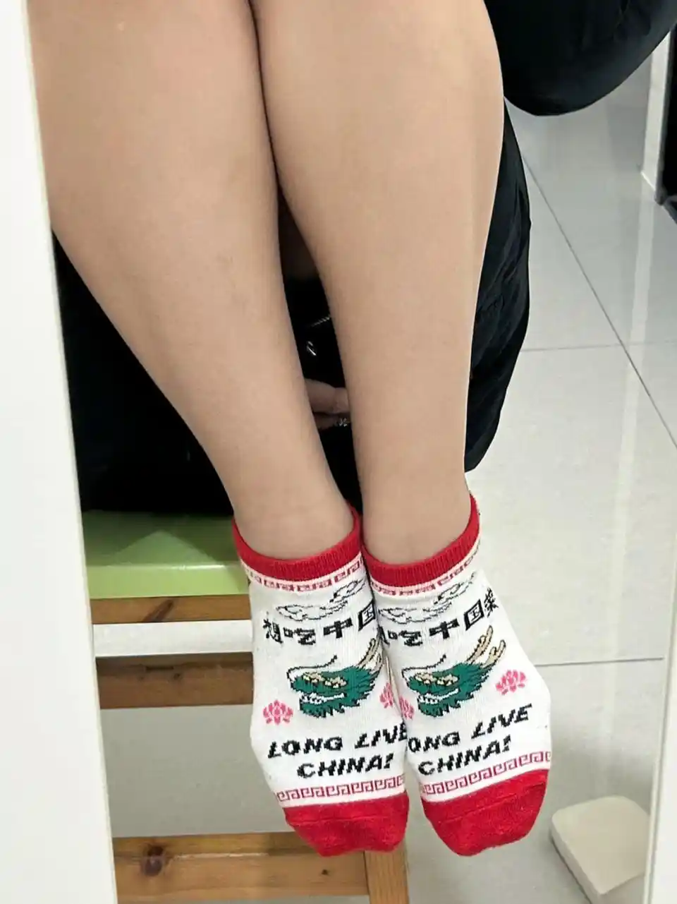 Nori - Worn Socks Japanese-Chinese Style Dragon No-Show Socks