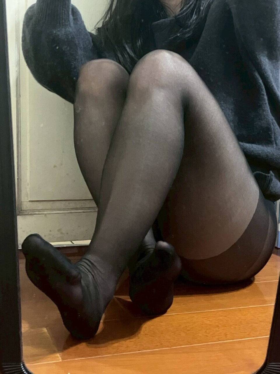 木易 － 原味襪子 黑色絲襪 黑絲 透絲