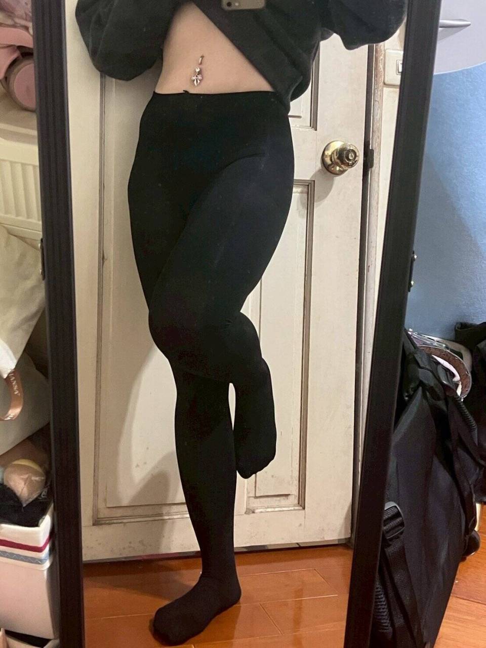 木易 － 原味襪子 黑色褲襪 厚黑 黑絲