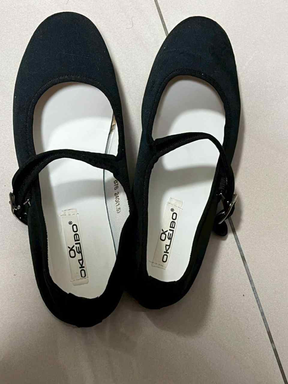 暮然 － 原味鞋子 黑色 絨布面 瑪莉珍小皮鞋