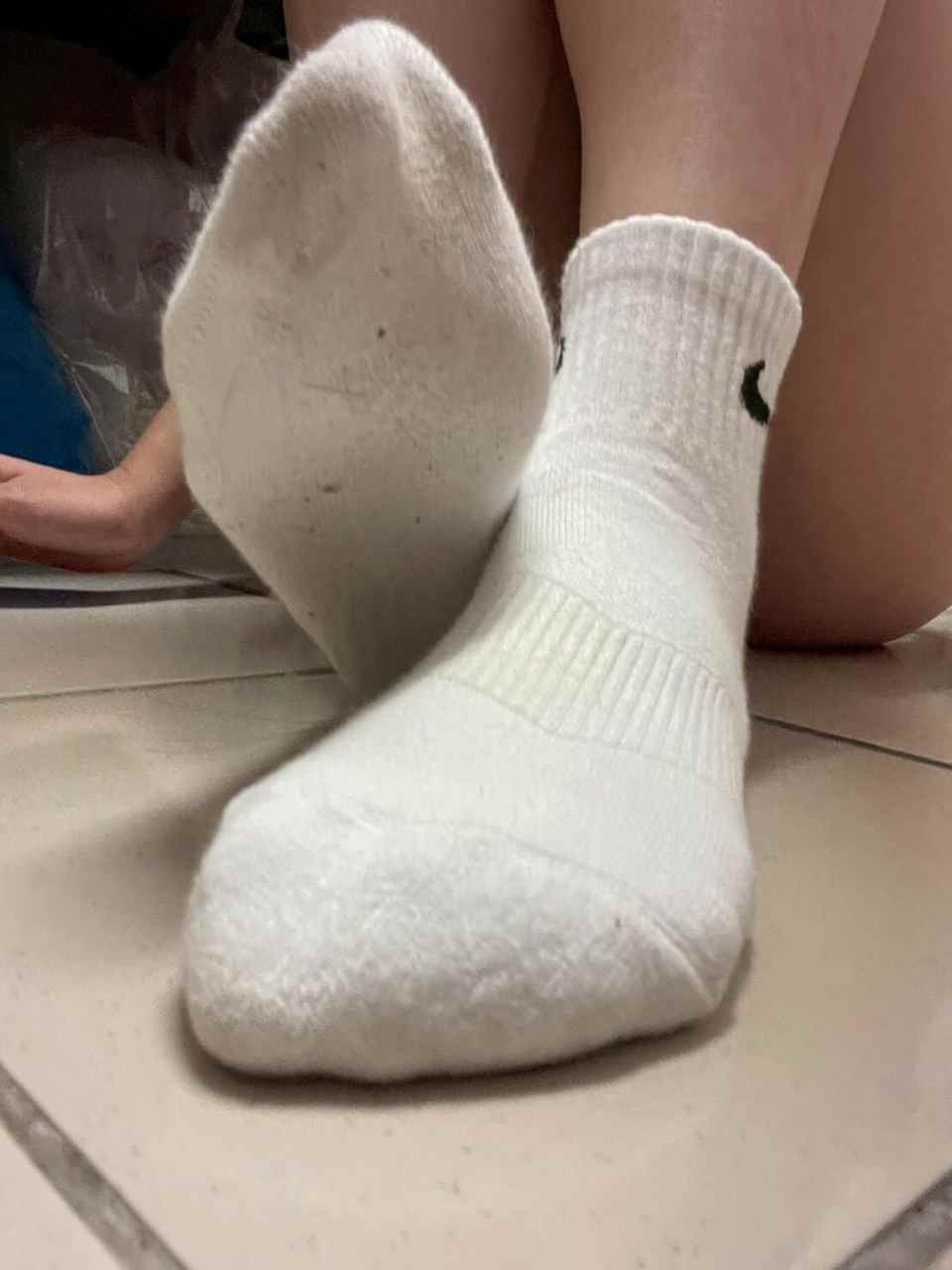 芸芸 － 原味襪子 Nike襪 白色中筒襪 厚款