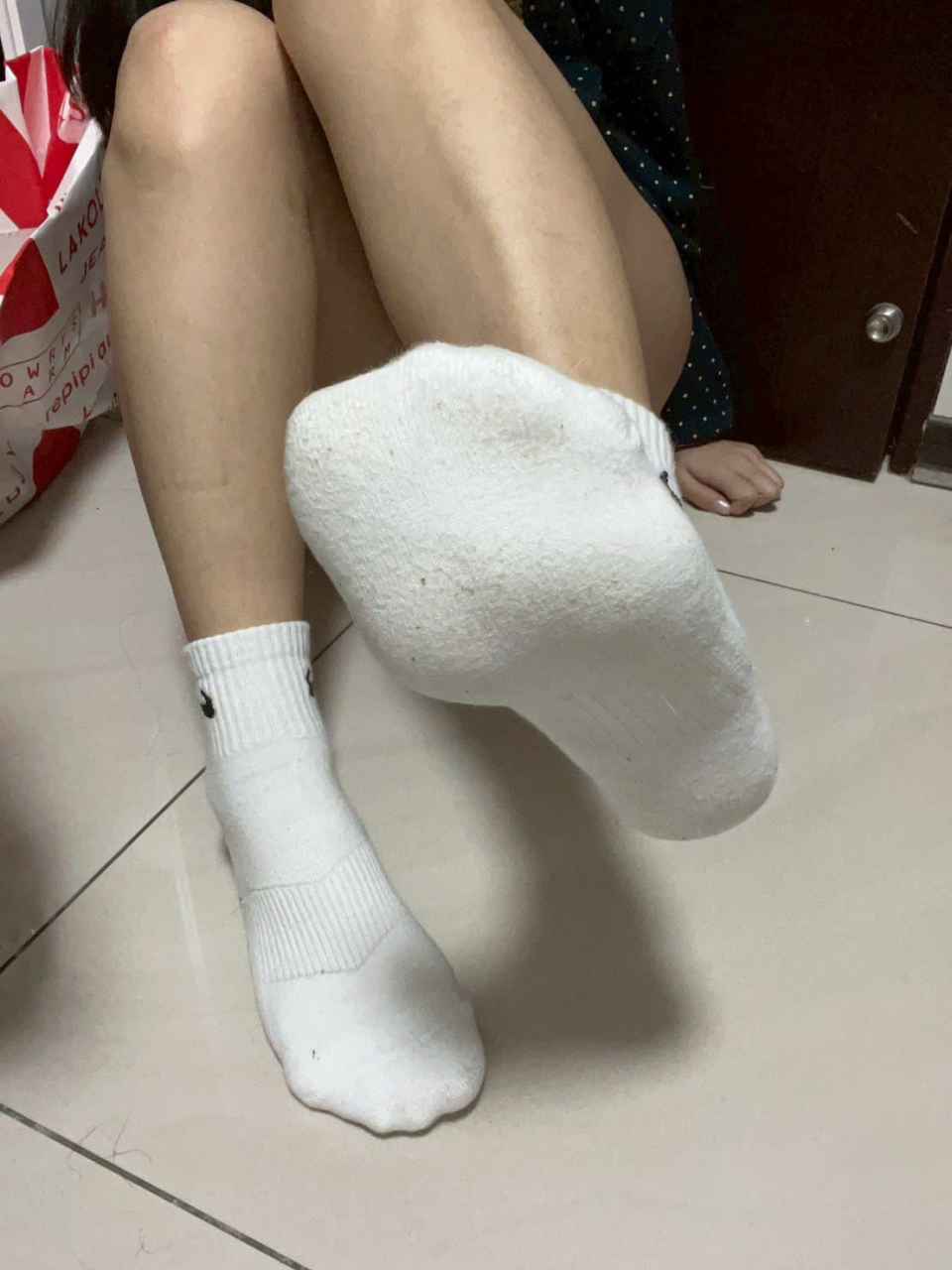 暮然 － 原味襪子 Nike襪 白色中筒襪 厚款