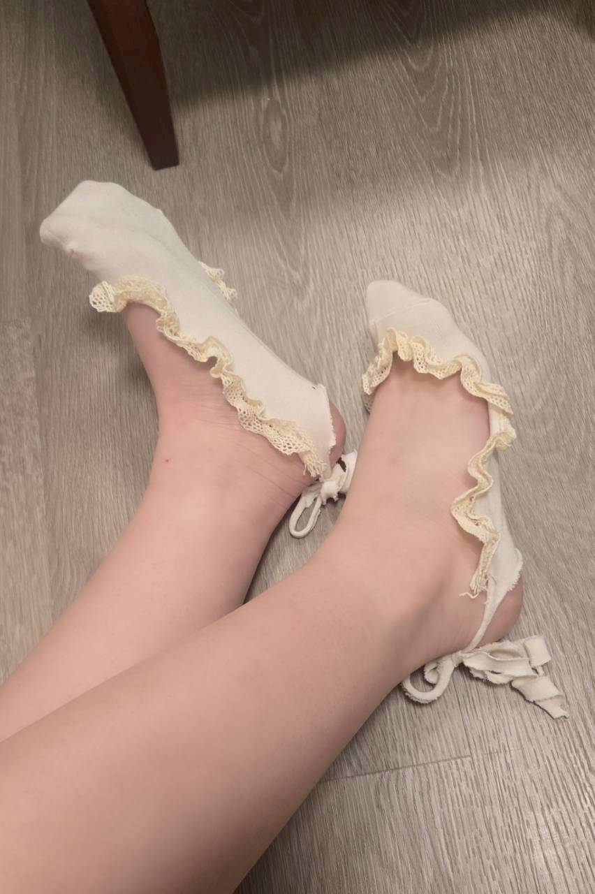 凜蒼 － 原味襪子 米色緞帶隱形襪 綁帶隱形襪