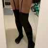 Nori - Worn Socks Black Garter Stockings