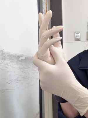 瑜瑜 － 原味手套 無粉 白色乳膠手套 XS碼