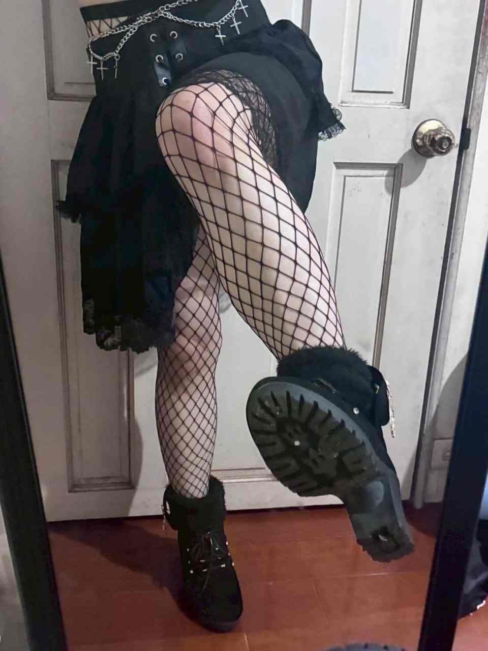 木易 － 原味鞋子 厚底毛毛高跟鞋 24cm