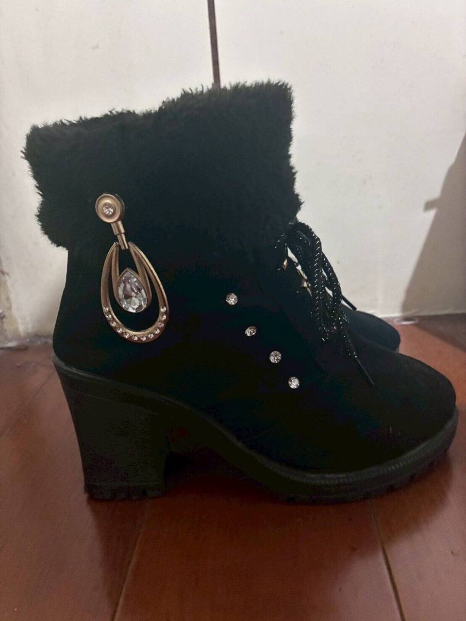 木易 － 原味鞋子 厚底毛毛高跟鞋 24cm