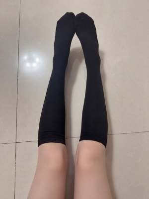 妍妍 － 原味襪子 黑色及膝襪 長襪