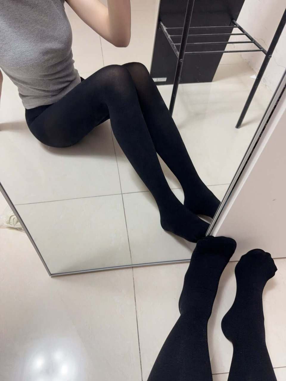 妍妍 － 原味襪子 黑色褲襪 厚黑 厚絲