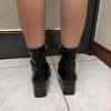 Ciao - Worn Black Leather Ankle Boots 25cm