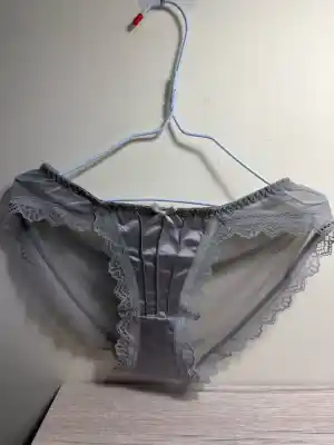 喬喬 － 原味內褲 灰色點點 蕾絲蝴蝶結 棉質內褲