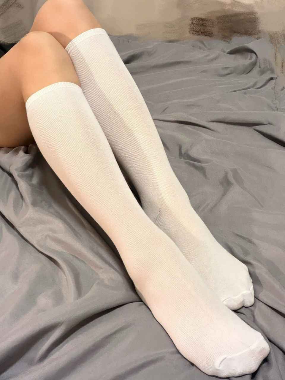 S03100401 Zero - Worn Socks White Knee Socks Uniform Socks